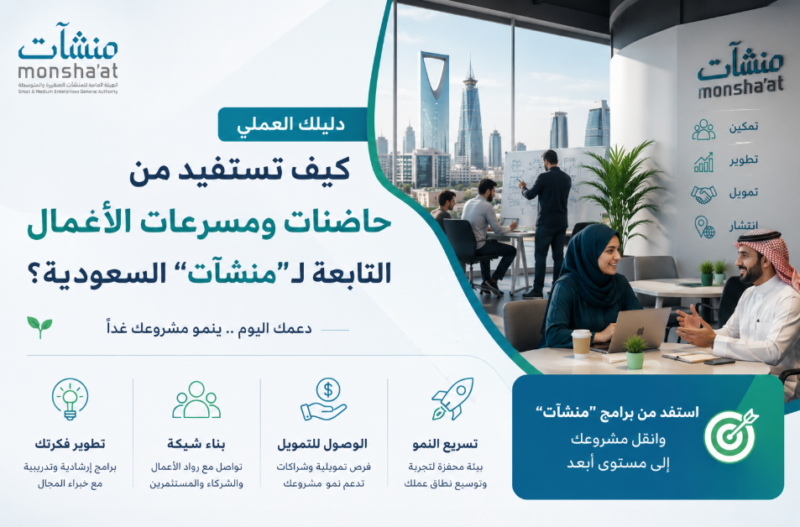 كيف تستفيد من حاضنات ومسرعات الأعمال التابعة لـ “منشآت” السعودية