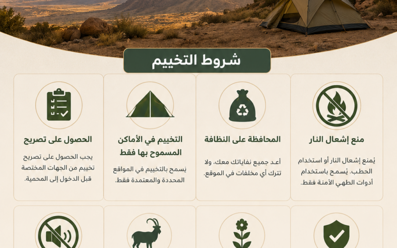 شروط التخييم في محمية الملك سلمان الملكية: دليل شامل للزوار